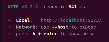 npm run devの実行後、ターミナルに表示されたローカル開発サーバーのURL